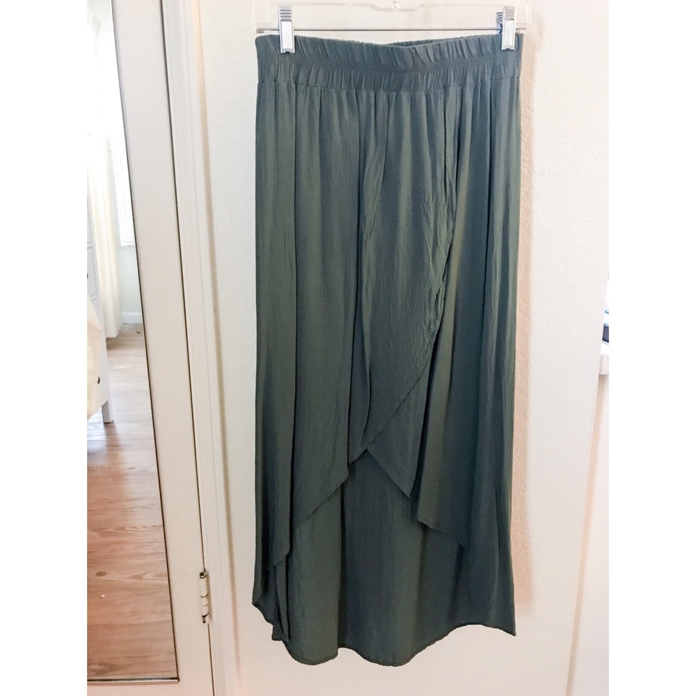 Splendid faux wrap midi skirt